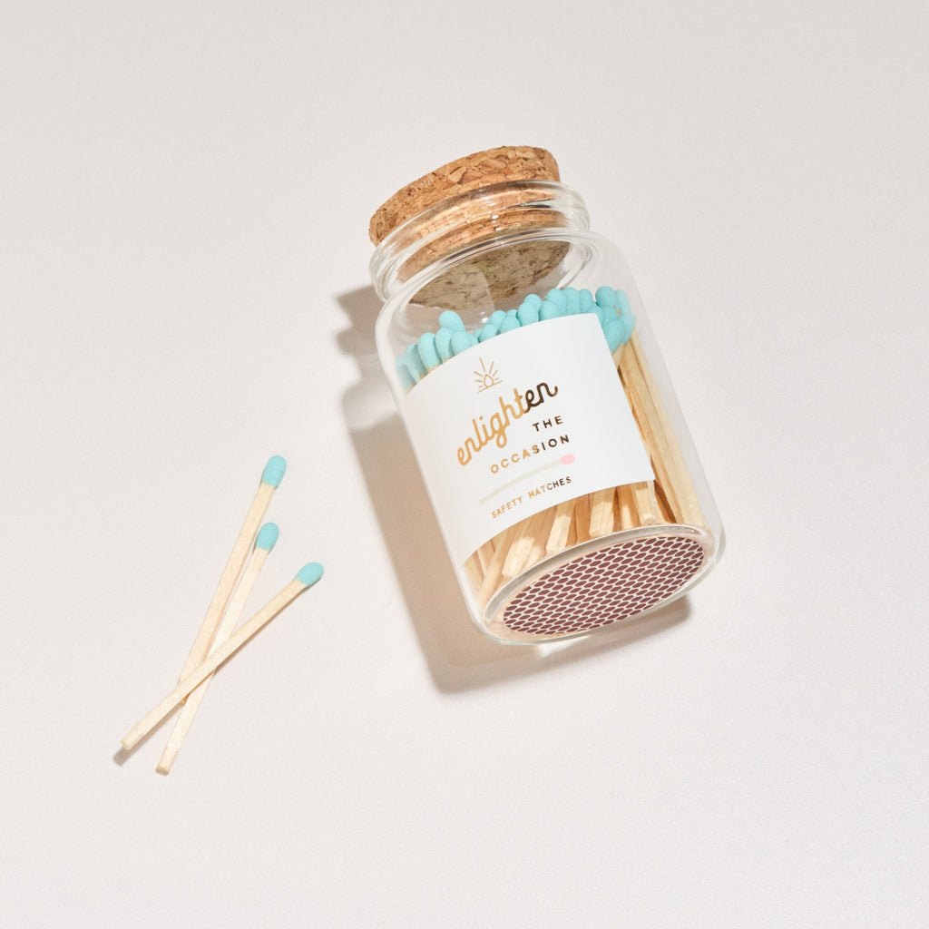 Lux Mini Match Corked Vial with Baby Blue Wooden Matchsticks - Enlighten the Occasion