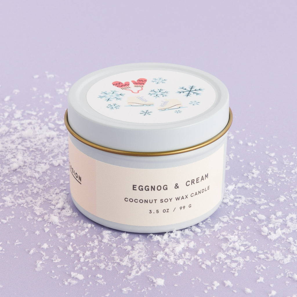Eggnog Cream White Tin Candle - Enlighten the Occasion