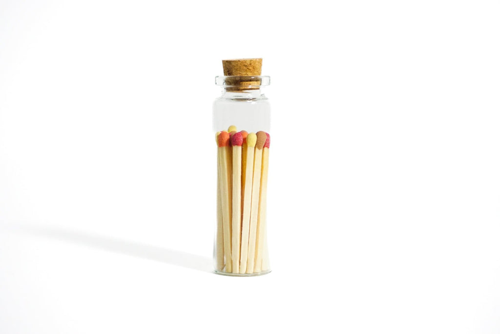 Fall Leaves Color Tip Matches in Small Corked Vial - Enlighten the Occasion