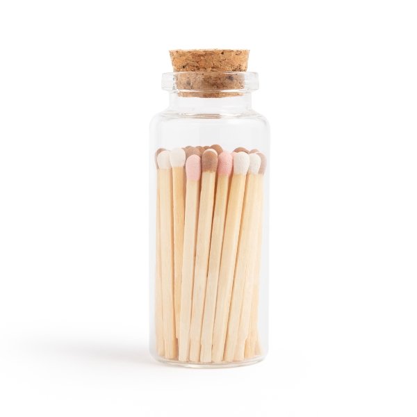 Neapolitan Color Tip Matches in Medium Corked Vial - Enlighten the Occasion