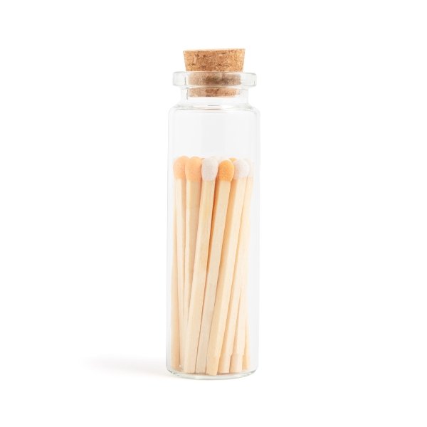 Orange Creamsicle Color Tip Matches in Small Corked Vial