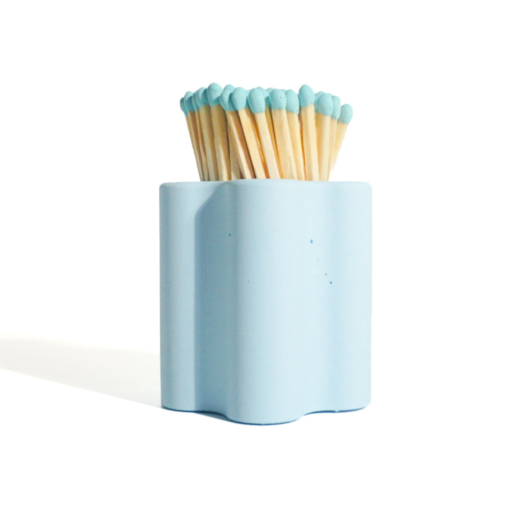 Pastel Blue Flower Vessel with Matchsticks - Enlighten the Occasion