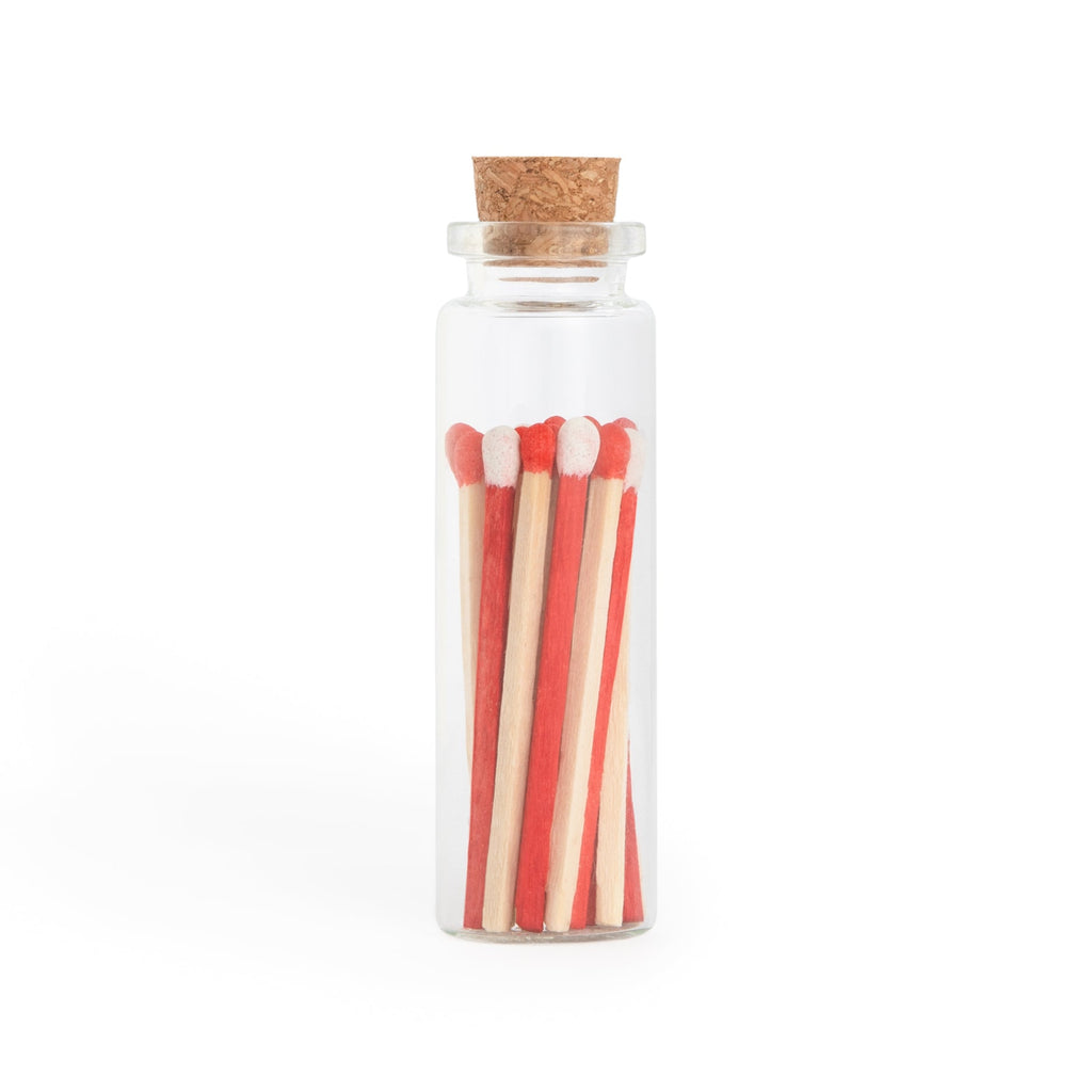 Peppermint Stick Color Tip Matches in Small Corked Vial - Enlighten the Occasion