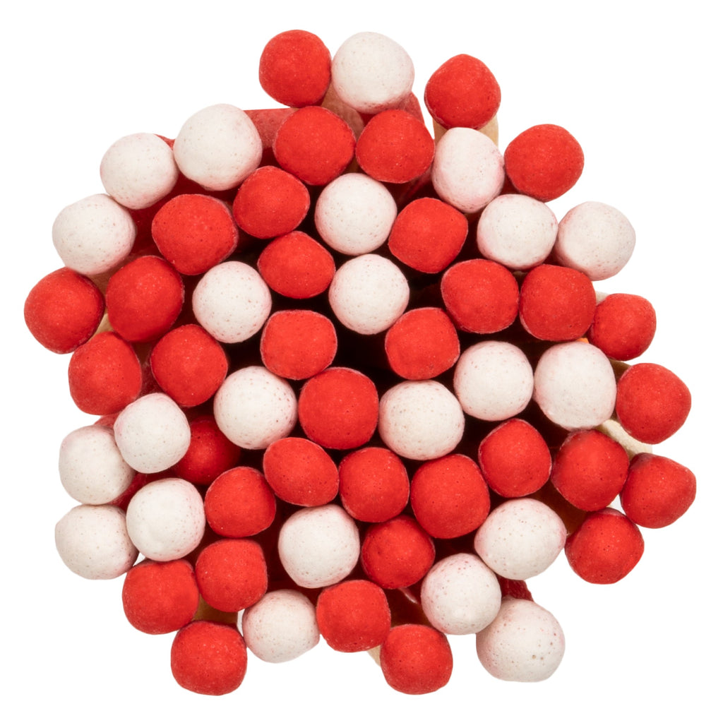 Peppermint Stick Color Tip Matches in Small Corked Vial - Enlighten the Occasion
