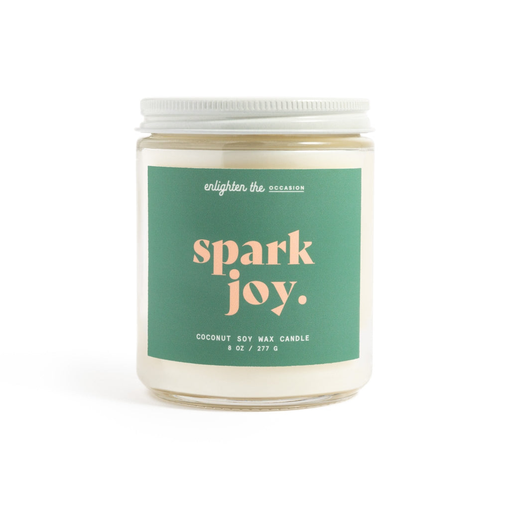 morning affirmation candle named spark joy